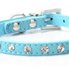 Leather Crystal Rhinestone Pet Collar