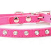 Leather Crystal Rhinestone Pet Collar