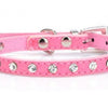 Leather Crystal Rhinestone Pet Collar