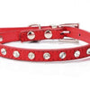 Leather Crystal Rhinestone Pet Collar